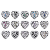 Heart Shape Imitation Rhodium Plated High-Quality Sew-on Alloy Charms Inlaid Cubic Zirconia WholesaleRhinestone